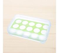 Riuulity Scatola Porta Uova Trasparente, 15 Griglie, Facile da Spostare, Materiale Sicuro, Utensile da (GREEN)