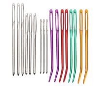 Riuulity Set di Aghi per Filati Jumbo, Aghi da Tappezzeria Smussati Piegati in Acciaio Inossidabile per Lavoro a Maglia e Uncinetto con Cruna Lunga Curva, Aghi da Cucito Durevoli e