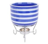Riuulity Set di Fondu in Ceramica, Pentola di Fonduta di Formaggio Dipinto a Mano per Incontri e Feste di Famiglia, Scioglie Facilmente il Formaggio, con Sofisticato Design Ispirato