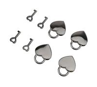 Riuulity Set di Lucchetto a Cuore con Chiave, Lucchetto Decorativo in | Lucchetto a Forma di Cuore in Metallo per Diario, Portagioie, Bagaglio, Borsa, Piccolo Armadietto, Robusta Lega di Zinco,