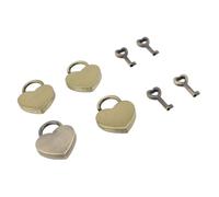 Riuulity Set di Lucchetto a Cuore con Chiave, Lucchetto Decorativo in | Lucchetto a Forma di Cuore in Metallo per Diario, Portagioie, Bagaglio, Borsa, Piccolo Armadietto, Robusta Lega di Zinco,
