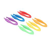 Riuulity Set di Pinzette Educative da 6 Pezzi per Bambini Strumento di Esplorazione All'aperto, Maniglia Comoda, Plastica Ecologica, Rosso, Arancione, Giallo, Viola, Verde, Blu