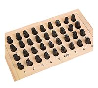 Riuulity Set di Punzoni per Lettere e Numeri in Acciaio, Durevole, in Legno per Stampini per Timbri Alfabetici, per Progetti Fai da Te su Carta, Pelle, Legno, Metallo (+acciaio al carbonio 2)