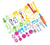 Riuulity Set di Strumenti per Impastare in Plastica Colorati da 41 Pezzi per Le Infinite Creazioni dei Bambini a Casa o a Scuola