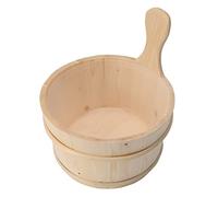 Riuulity Set Secchiello e Mestolo per Sauna in Legno di Abete Rosso con Rivestimento in Plastica per Vasca Idromassaggio, Piscina Termale, capacità 4 Litri, Accessori Sauna per Doccia