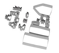 Riuulity Tagliabiscotti in Acciaio Inossidabile 18 Pezzi Set Stampo per Biscotti Casa di Pan di Strumento di Cottura Fai-da-te per Feste in Famiglia Argento