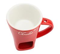 Riuulity Tazza per Fonduta di Cioccolato, Pentola Scalda Burro in Ceramica, Ideale per Sciogliere il Formaggio, Immergere la Frutta, con Forchetta in Acciaio (Rosso OEM: 75503-35061-D0, 7550335061D0)