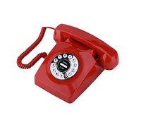Riuulity Telefono retrò Portatile Dal Suono Chiaro con Memorizzazione dei Numeri per la Decorazione Classica della Comunicazione ' (rosso)