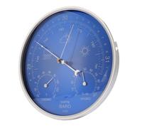 Riuulity Termometro Barometro Igrometro Blu per Tutte le Stagioni 3 in 1 per Casa, Giardino, Portico, Ufficio, Alluminio Leggero, 7,09 Pollici