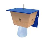 Riuulity Trappola per Api, Trappola per Vespe da Esterno in Legno per la Casa, Design Durevole, per le Api, Elimina le Scavatrici nel Legno, Facile da Usare (2)