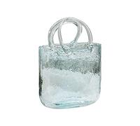 Riuulity Vaso in Vetro Trasparente Cestino Creativo a Mano Design Composizione Floreale Borsa Acquario Grigio Rosa Verde Giallo 28,5 Cm X 19,5 Cm 1,45 Kg per Centrotavola Tavolo da Pranzo (#2)