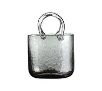 Riuulity Vaso in Vetro Trasparente Cestino Creativo a Mano Design Composizione Floreale Borsa Acquario Grigio Rosa Verde Giallo 28,5 Cm X 19,5 Cm 1,45 Kg per Centrotavola Tavolo da Pranzo (#3)