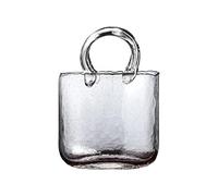 Riuulity Vaso in Vetro Trasparente Cestino Creativo a Mano Design Composizione Floreale Borsa Acquario Grigio Rosa Verde Giallo 28,5 Cm X 19,5 Cm 1,45 Kg per Centrotavola Tavolo da Pranzo (#4)