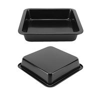 Riuulity Vassoio per Stampi per Torte Antiaderenti da 2 Pezzi per Cuocere Torte Al Formaggio, Pizza, Pane, Dolci, Acciaio Al Carbonio 8,9x8,9x1,8 Pollici (#1)