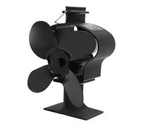 Riuulity Ventilatore per Stufa a 4 Pale Resistenza Alle Alte Temperature Ventilatore per Stufa a Legna con Avviamento Automatico Lega di Alluminio Nera 152mm Forno a Gas/albero di Pellettizzazione