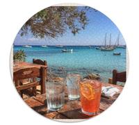 Riva del Mare Confortevole Jigsaw Paesaggio Puzzle Rotondo 1000Pcs Collection Adulti E Bambini Gioco Familiare Decorazione Della Famiglia 1000pcs (67.5x67.5cm)