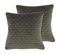 Riva Home Cuscini pieni in Poliestere al Quarzo (Twin Pack), Charcoal/Blush, 45 x 45cm, 2 unità