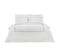 Riva Paoletti 5 - Stelle Quality Lusso Cleopatra Federa - Plain White - Cotton Soft Pure - Argento Ricamo - Oxford Border - Lavabile in Lavatrice - 48 X 74Cm (19" X 29" Pollici)