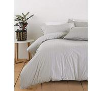Riva Paoletti Linear SB Duvet Set Grey/White, Cotone, Single