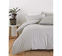 Riva Paoletti lineare Set Copripiumino White-Minimalist gessato Design, Cotone, Grey, Doppio