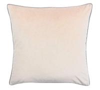 Riva Paoletti Meridian Grande Copricuscino Quadrato Rosa-Contrasto Grigio Bordi Bordi Bordi Velluto- Lavabile in Lavatrice - 100% Poliestere-55 x 55 cm (22" x 22"), Poliestere Blush, 55 x 55 cm