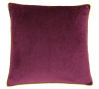 Riva Paoletti Meridian Grande Cuscino Quadrato Cover- Paoletti Meridian, Black-Contrasting Oro Bordi tubolari, Giallo, 55 x 55 cm, Poliestere, Maroon/Moss, 55 x 1 x 55 cm