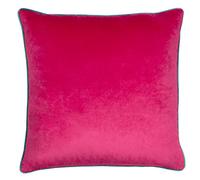 riva Paoletti Meridian in piuma cushion-raspberry pink-contrasting Teal Blue Piped edges-velvet Feel fabric-machine washable-100% poliestere case (55,9 x 55,9 cm inches), lampone/verde acqua, 55 x 55 cm