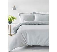 Riva Paoletti Re Copripiumino Silver Grey Cialda di Struttura del Tessuto 2 X Oxford Border Federe Incluso 100% Cotone Lavabile in Lavatrice 230 X 220 Centimetri (91" X 87" Pollici)