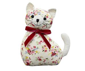 Riva Paoletti, Riva Paoletti Floral Cat Door Stop Multi, Cotone, White, One Size