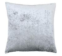 Riva Paoletti Verona Feather Cuscino Pieno Di Piazza - Argento - Vellutato - Crushed Velvet Look - Nascosto Zip Design - 100% Poliestere Caso - 55 X 55Cm (22" X 22" Pollici) - Progettato Nel Regno Uni