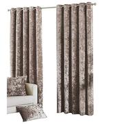 Riva Paoletti Verona Ringtop Occhielli Tende (Coppia) - Oyster Beige - Vellutato - Crushed Velvet di Sguardo 100% Poliestere - 168 Centimetri di Larghezza X 137 Centimetri Goccia (66" X