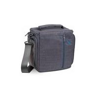 RivaCase 7503 SLR Canvas Case Large, Borsa in Tela per Fotocamere Reflex, Grande, Grigio