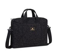 RIVACASE Borsa da corriere 15.6" Nero e Bianco con Tracolla e Scomparto Tablet