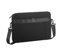 Rivacase, Borsa per il trasporto di laptop e tablet da 13,3" con tracolla, Nero