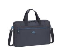 Rivacase, Borsa per laptop da 15,6” a 2 scomparti con tracolla rimovibile, Nero