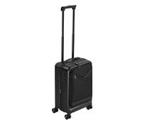 Rivacase ECO - Valigetta rigida con tasca frontale, trolley leggero, bagaglio a mano con 4 ruote, Nero, 34 L, Handgepäck 20 Zoll