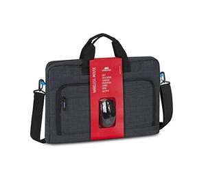 RivaCase Regent II Valigetta Porta-Computer MacBook & Pc, Borsa Unisex-Adulto, Nero, 17"