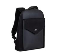RIVACASE Zaino 14" Nero per Notebook Universale con Scomparto per Tablet