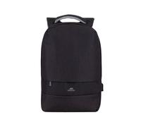 RIVACASE Zaino per Laptop 39,6 cm Nero Monocromatico con Porta USB