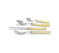 Rivadossi Bamboo Avorio - Set di Posate per 4 Persone, 16 Pezzi - 100% Made in Italy, Artigianalità e Design - Acciaio Inox 18/10