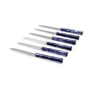 Rivadossi Bamboo Blu - Set di Coltelli da Tavola, 6 Pezzi - 100% Made in Italy, Artigianalità e Design - Acciaio Inox 18/10