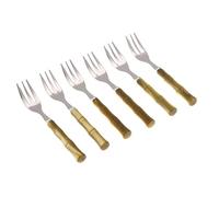 Rivadossi Bamboo Verde Oliva - Set di Forchettine da Dolce, 6 Pezzi - 100% Made in Italy, Artigianalità e Design - Acciaio Inox 18/10