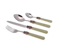 Rivadossi Classic Verde salvia - Set di Posate per 4 Persone, 16 Pezzi - 100% Made in Italy, Artigianalità e Design - Acciaio Inox 18/10