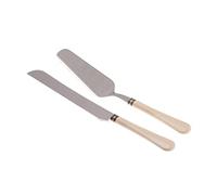 Rivadossi Giulietta Panna - Set di Pala e Coltello per Torta, 2 Pezzi - 100% Made in Italy, Artigianalità e Design - Acciaio Inox 18/10