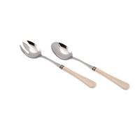 Rivadossi Giulietta Panna - Set di Posate per Insalata, 2 Pezzi - 100% Made in Italy, Artigianalità e Design - Acciaio Inox 18/10