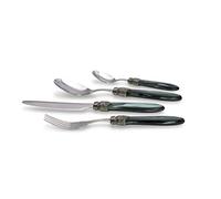 Rivadossi Laura Verde scuro - Posto Tavola, 4 Pezzi - 100% Made in Italy, Artigianalità e Design - Acciaio Inox 18/10