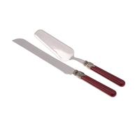 Rivadossi Sandro 1602D08 Set di Pala e Coltello per Torta, 2 Pezzi-Classic-100% Made in Italy, Artigianalità e Design, Acciaio Inox 18/10, Bordeaux