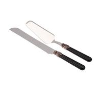 Rivadossi Sandro 1602D11 Set di Pala e Coltello per Torta, 2 Pezzi-Classic-100% Made in Italy, Artigianalità e Design, Acciaio Inox 18/10, Nero