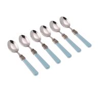 Rivadossi Sandro 1606CAF04 Set di Cucchiaini Caffè, 6 Pezzi - Classic - 100% Made in Italy, Artigianalità e Design, Acciaio Inox 18/10,Azzurro
