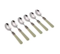 Rivadossi Sandro 1606CAF06 Set di Cucchiaini caffè, 6 Pezzi-Classic-100% Made in Italy, Artigianalità e Design, Acciaio Inox 18/10, Verde Salvia